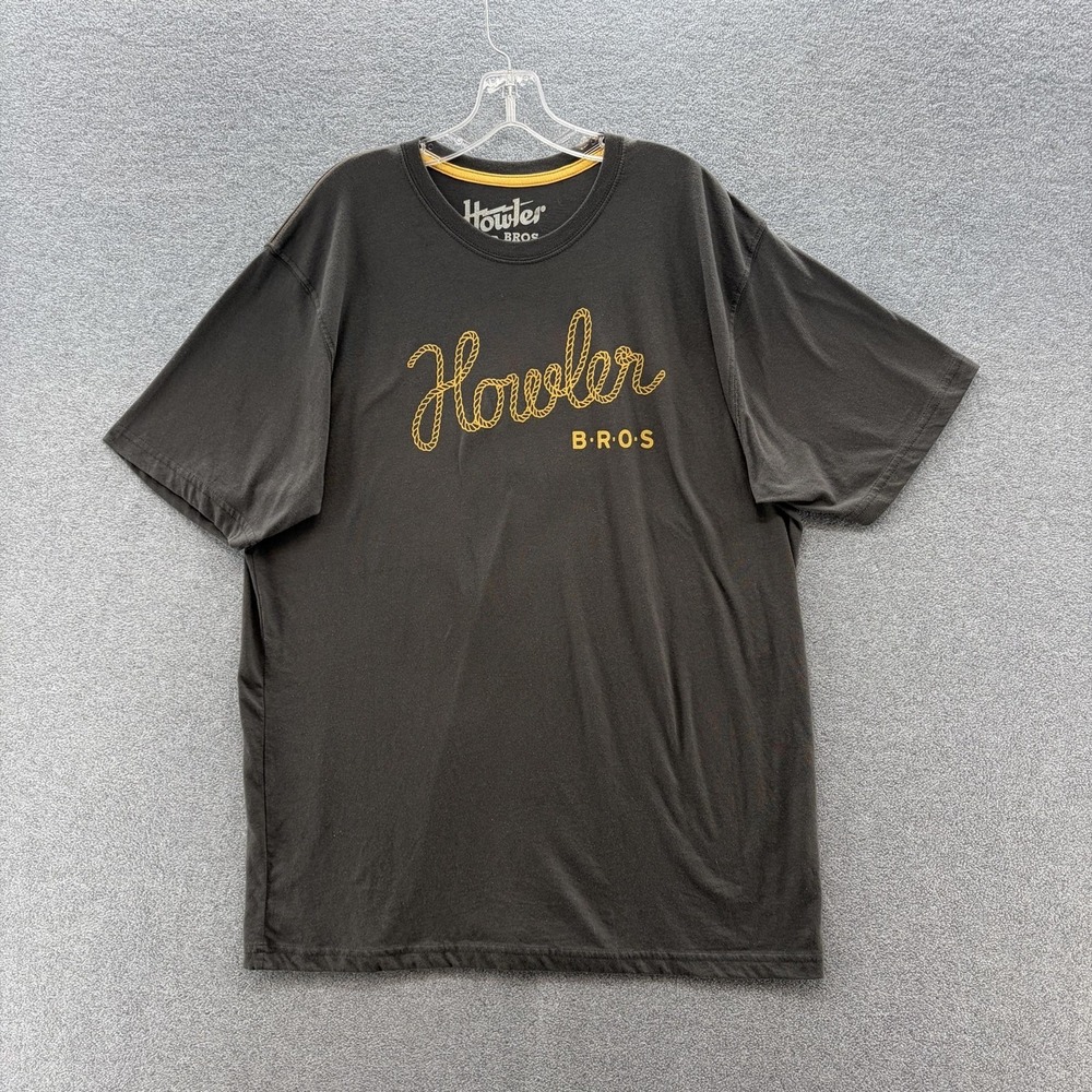 Howler Bros Shirt Mens XL Gray Brown Short Sleeve Rope Logo Heed The Call Tee